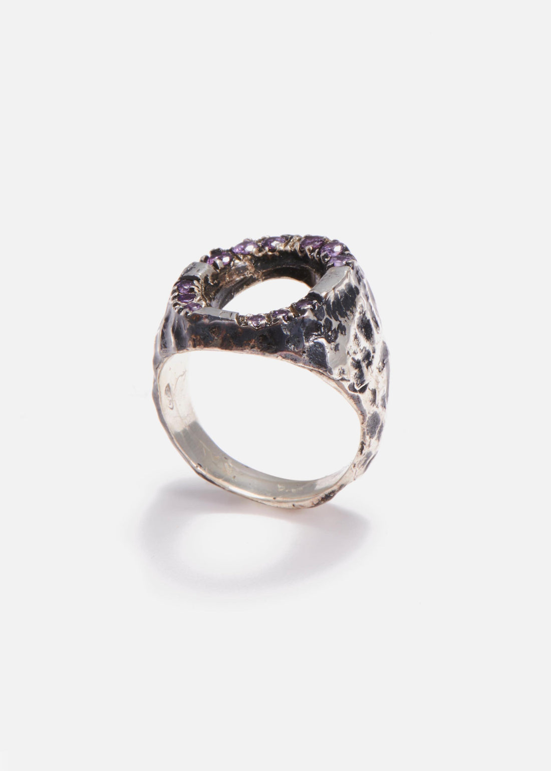 Silver hole sigillum ring