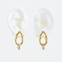 Mini gold branch earrings